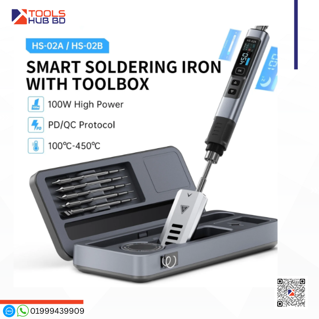 FNIRSI HS-02 Intelligent Soldering Iron with Portable Soldering Toolbox